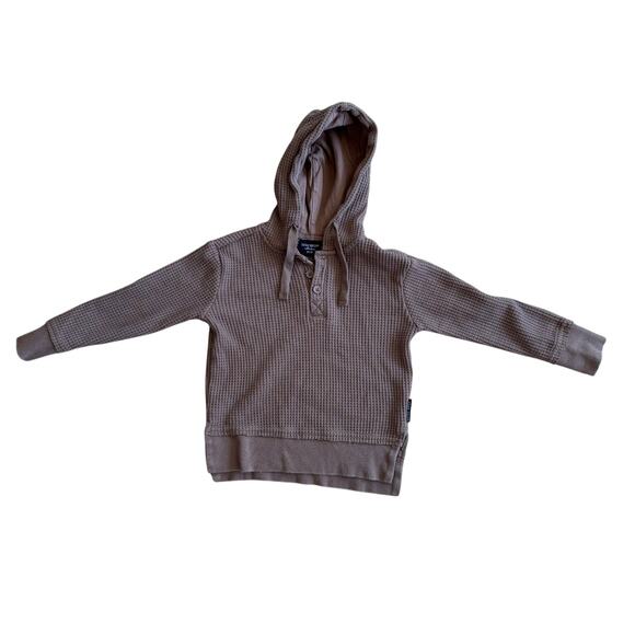 Little Bipsy Size 2-3T Brown Waffle Thermal Neutral Hoodie - Picture 1 of 2